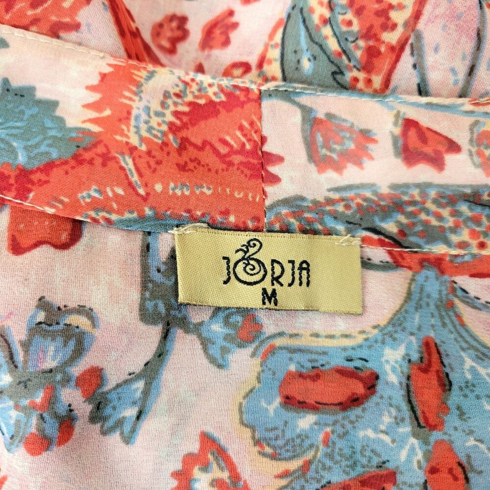 Jorja Women's Floral Kimono Cardigan Medium Lightweight Sheer Open Front Boho Co - Picture 4 of 4